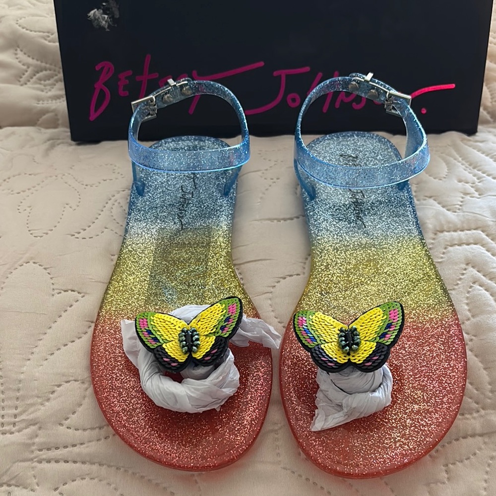 Betsey Johnson Glitter Sandals - Multicolor